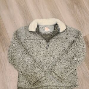 Wonder Nation Gray and Cream Sherpa Top